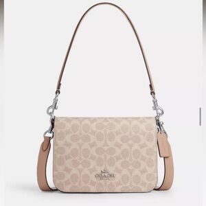 New Coach Quinn Bag In Signature Canvas Beige Crossbody Bag